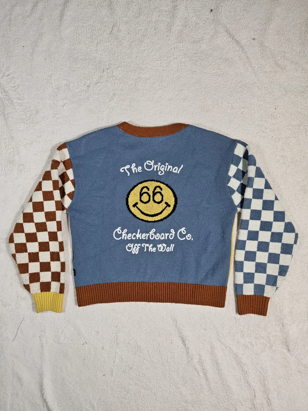Vans Off The Wall Dusk Downer Checkered Cardigan Sweater Button Woman’s Size S - Picture 9 of 15